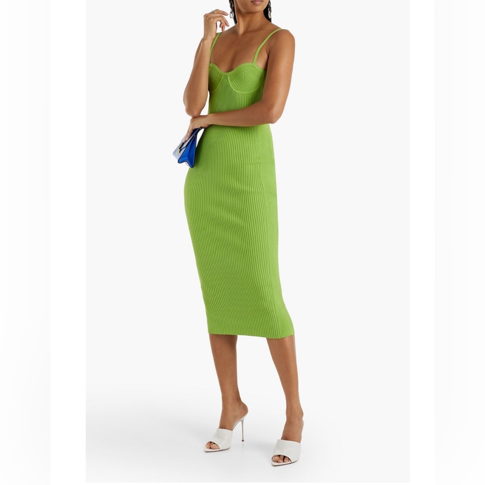 Helmut Lang Ribbed-Knit Midi Dress